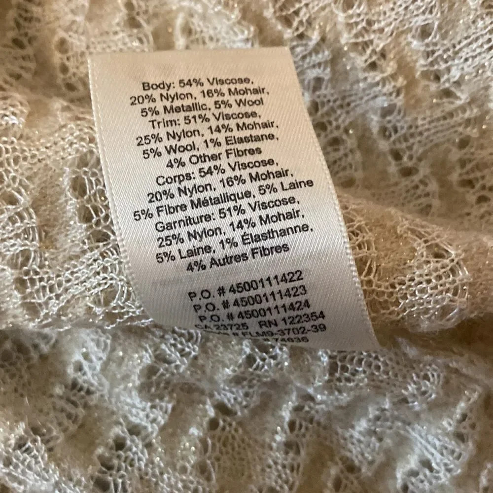 Babaton 1-01 XXS gold and ivory sweater beautiful sparkles fits like a Large - Picture 7 of 9